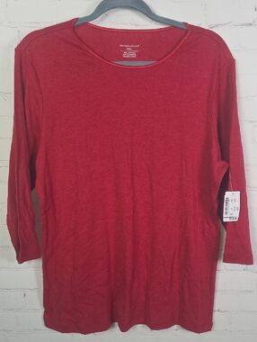 Christopher & Banks Red 3/4 Crewneck Tee PXL, NWT